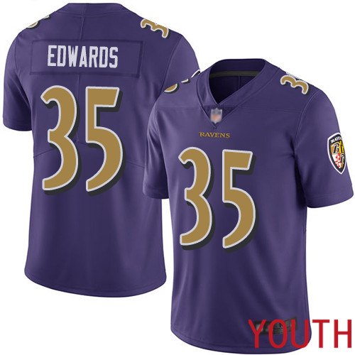 Baltimore Ravens Limited Purple Youth Gus Edwards Jersey NFL Football #35 Rush Vapor Untouchable->baltimore ravens->NFL Jersey